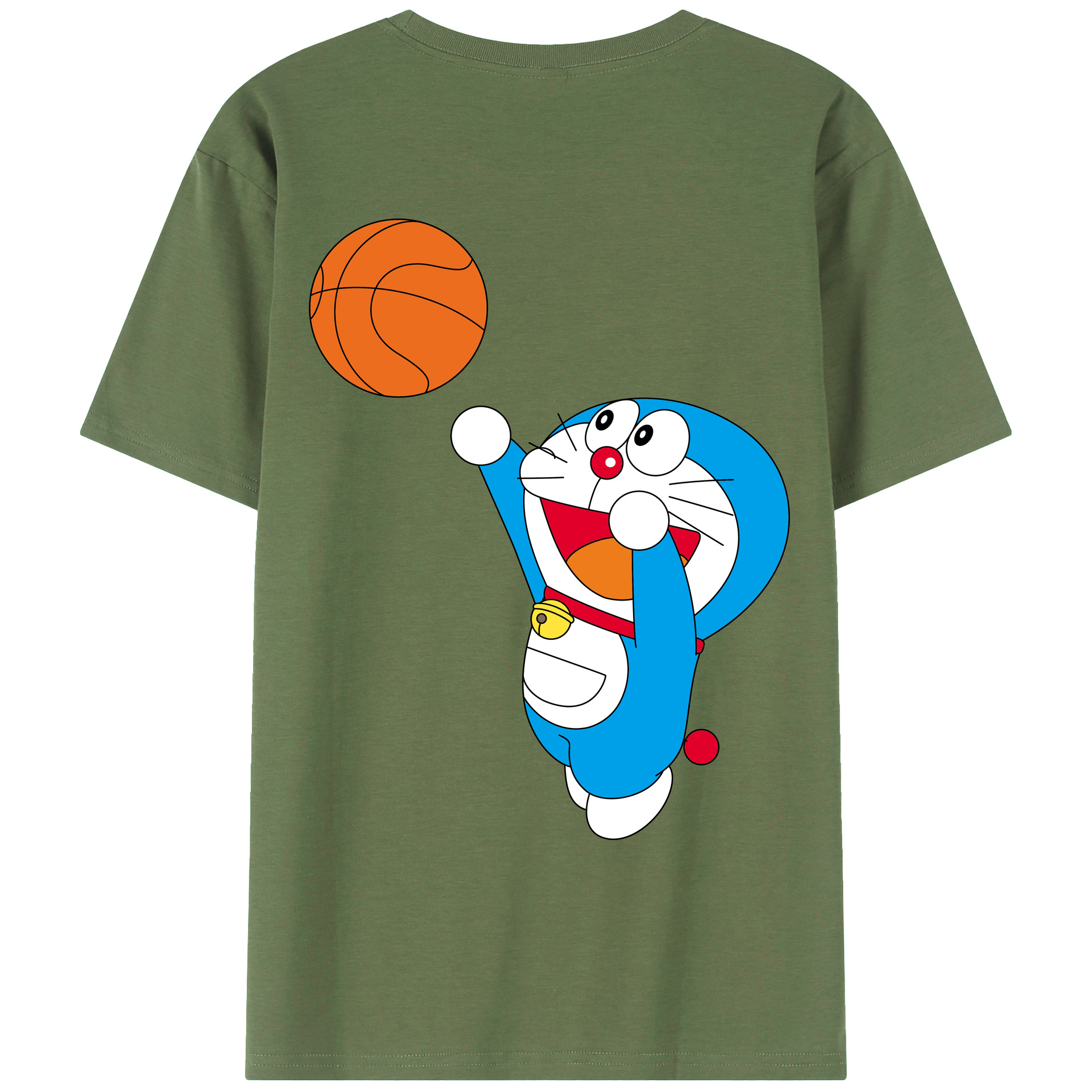 （画像用） ドラえもん Doraemon 綿100％ メンズ半袖Tシャツ（バックプリント） 通気性